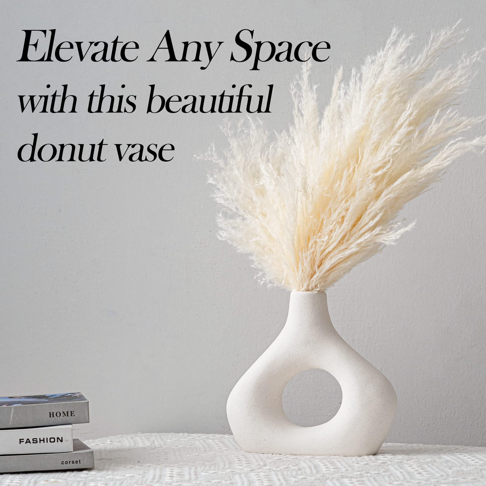 White Ceramic Vase Set of 2 for Modern Home Decor