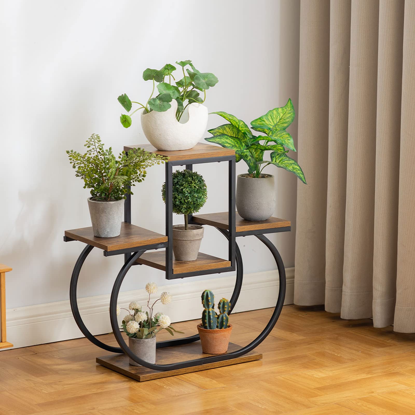 HeartStyle 4-Tier Plant Stand – Elegant Wrought Iron Display Rack