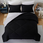 3 Piece Down Alternative Comforter Set Queen Size, All Season Reversible Bed Comforter