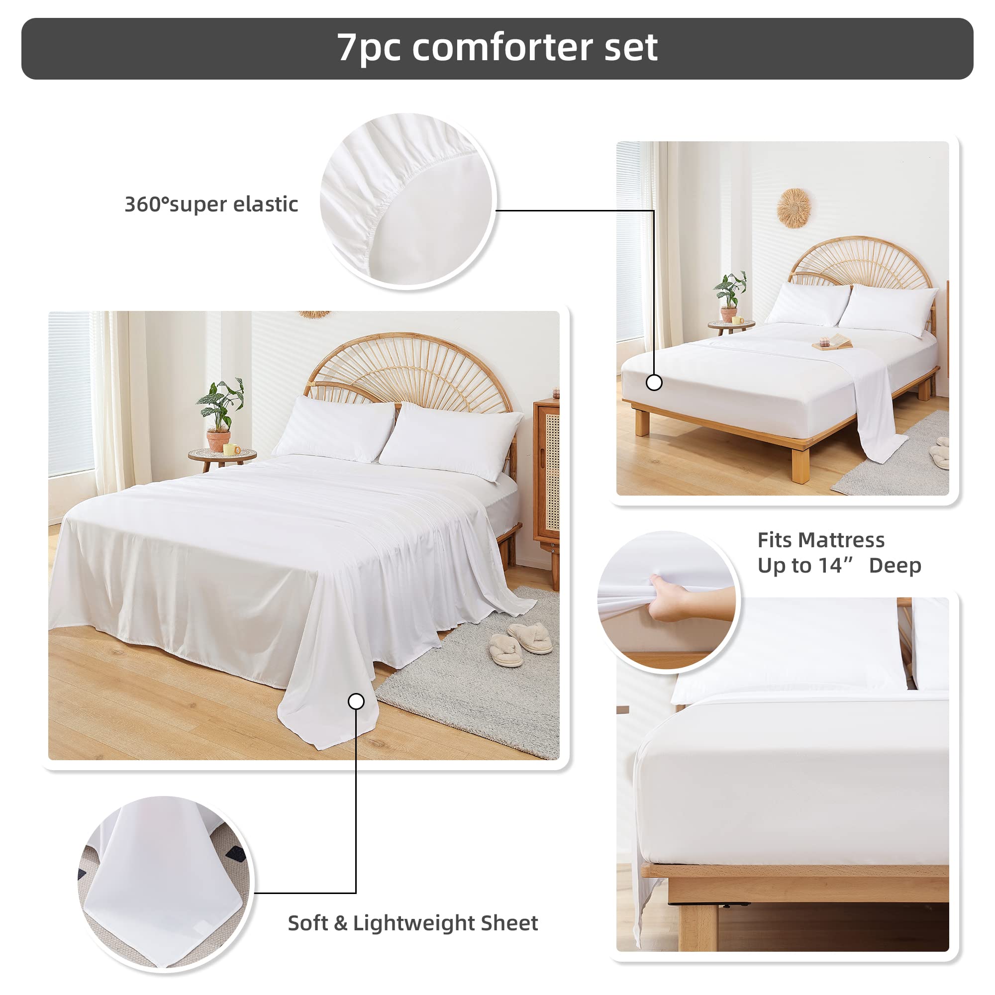 Queen Comforter Set Bed in a Bag Queen White Comforter Queen Size Sets