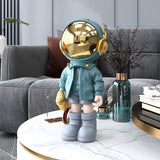 Astronaut Statues Spaceman Arts Gifts Light Blue Figurine Ornament