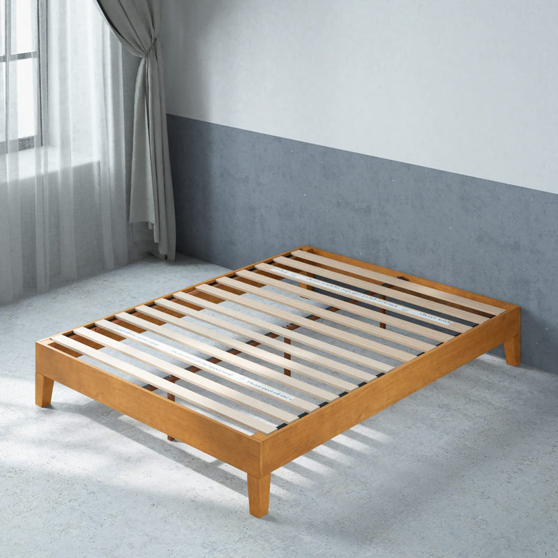 Alexis Deluxe Wood Platform Bed Frame / Solid Wood Foundation / No Box Spring Needed