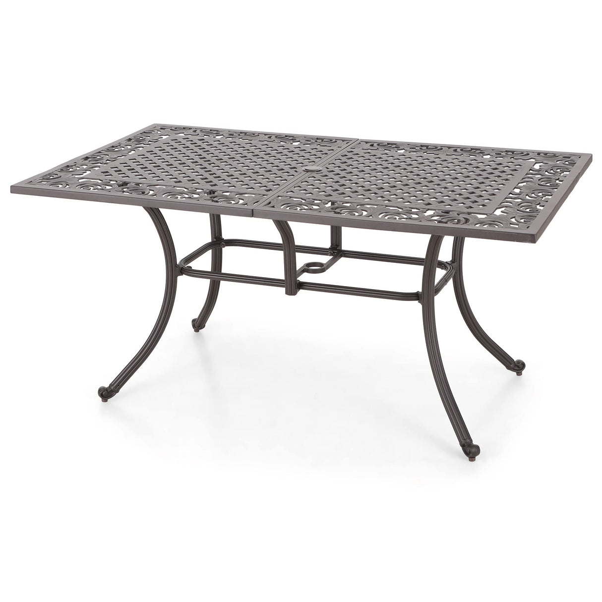 Cast Aluminum Rectangular Patio Dining Tables for 6 Person