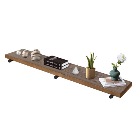 Industrial Rustic Wood Wall Shelf - 60" Espresso Real Wooden Shelf w/ 1.8" Extra Thickness