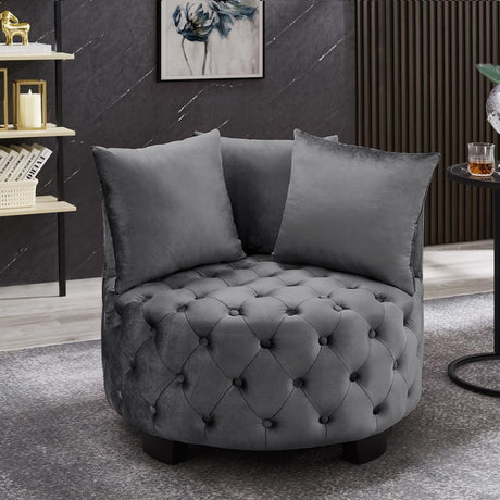 Contemporary Upholstered Tufted Leisure Chair Accent Chair