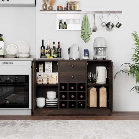 Coffee Bar Cabinet, Modern Farmhouse Buffet Sideboard Cabinet