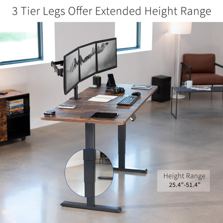 Electric Height Adjustable 71 x 30 inch Memory Stand Up Desk