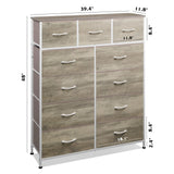 11-Drawer Dresser, Fabric Storage Tower for Bedroom, Hallway, Closets, Tall Chest