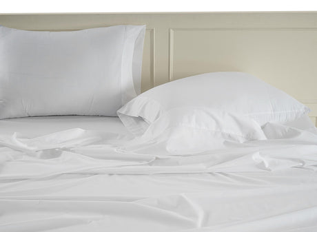 100% Organic Cotton Pure White Full Sheets Set 4-Piece Long Staple Percale Weave