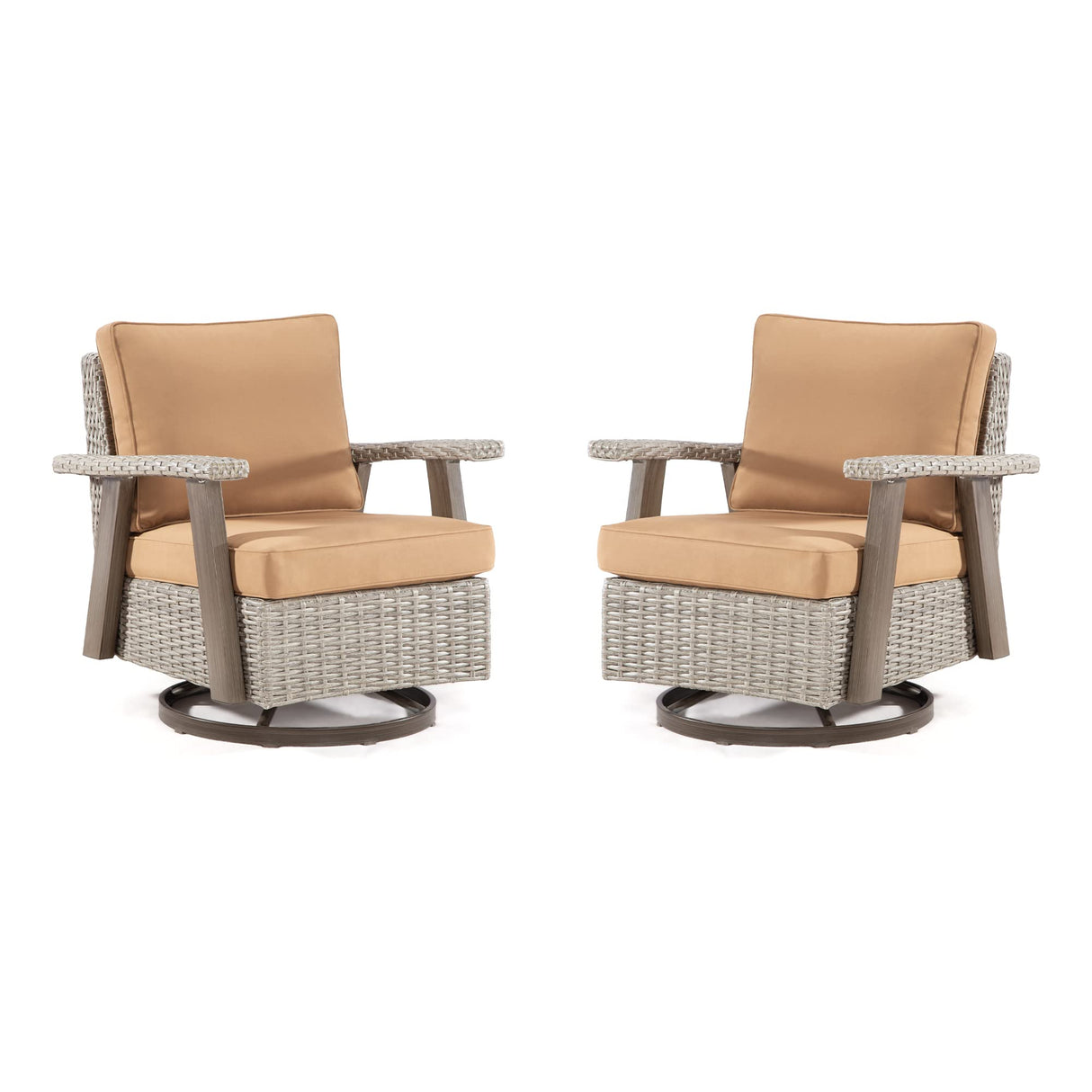 Patio Chair Set of 2 - Outdoor 360 Degree