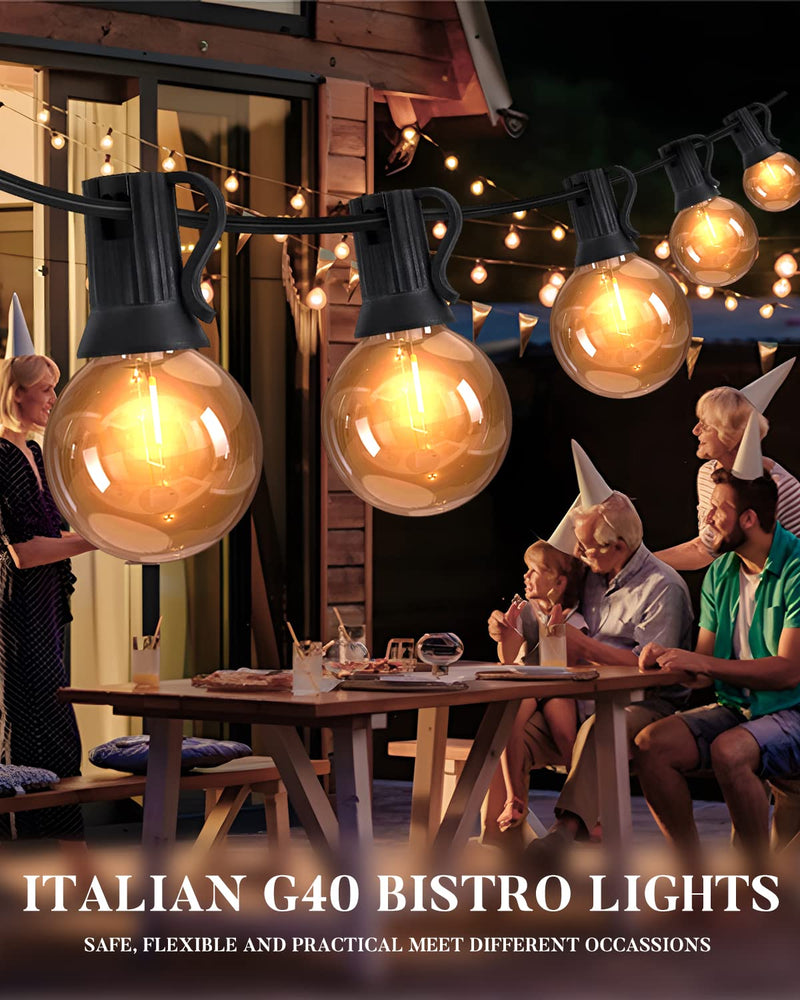 300FT (3X 100FT) Outdoor Bistro Light, Dimmable LED Outdoor Lights for Patio