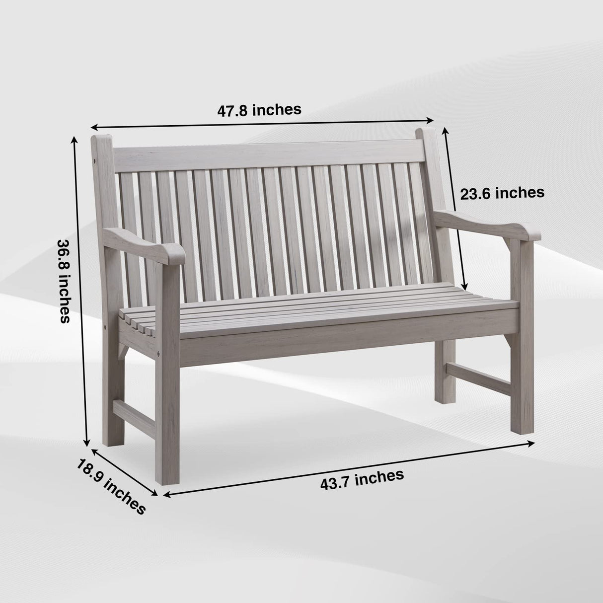 Garden Bench, 2-Person Poly Lumber Patio, All-Weather Outdoor Bench