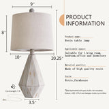 Rustic Table Lamp Set of 2 for Bedroom Living Room Vintage