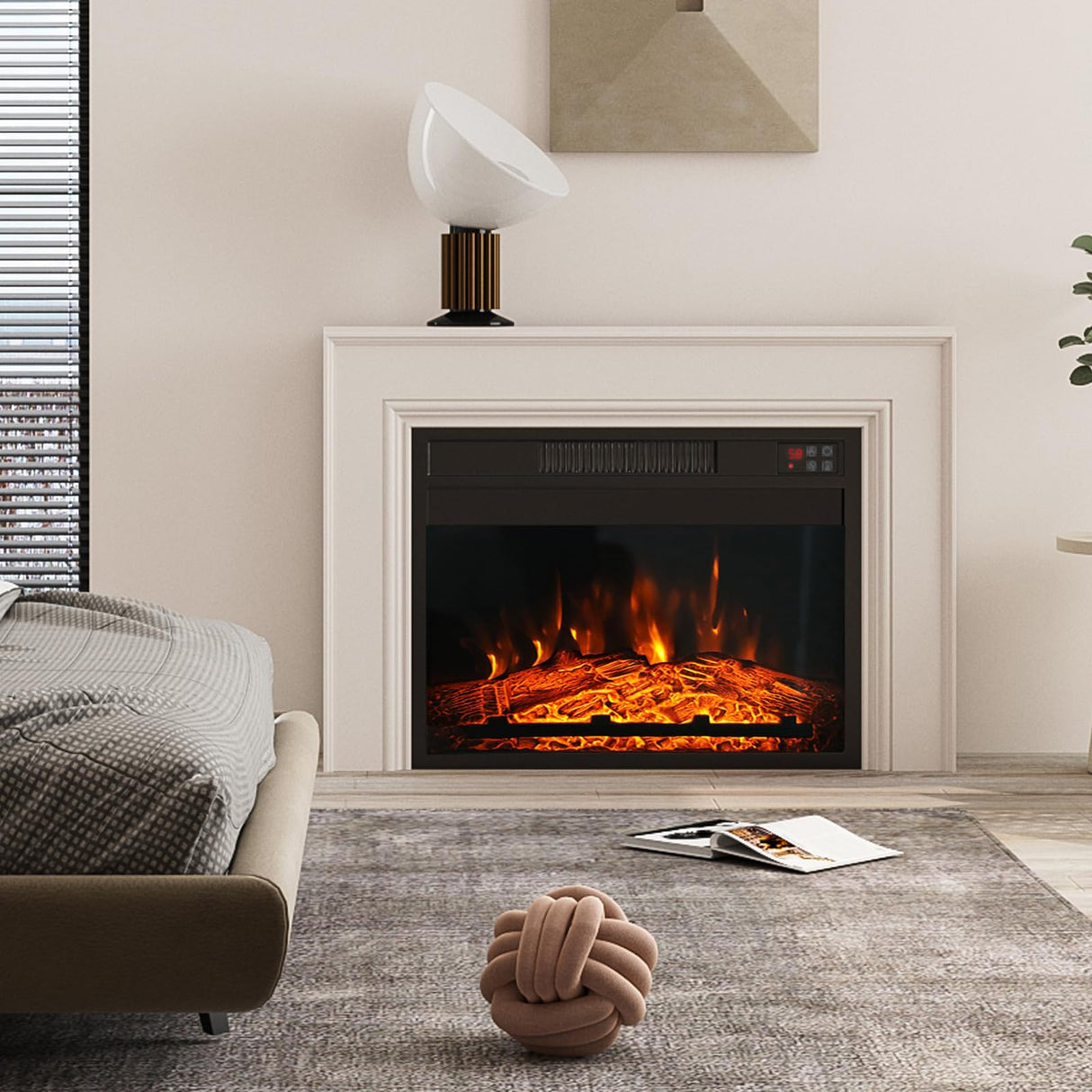 Recessed Fireplace Heater with Low Noise