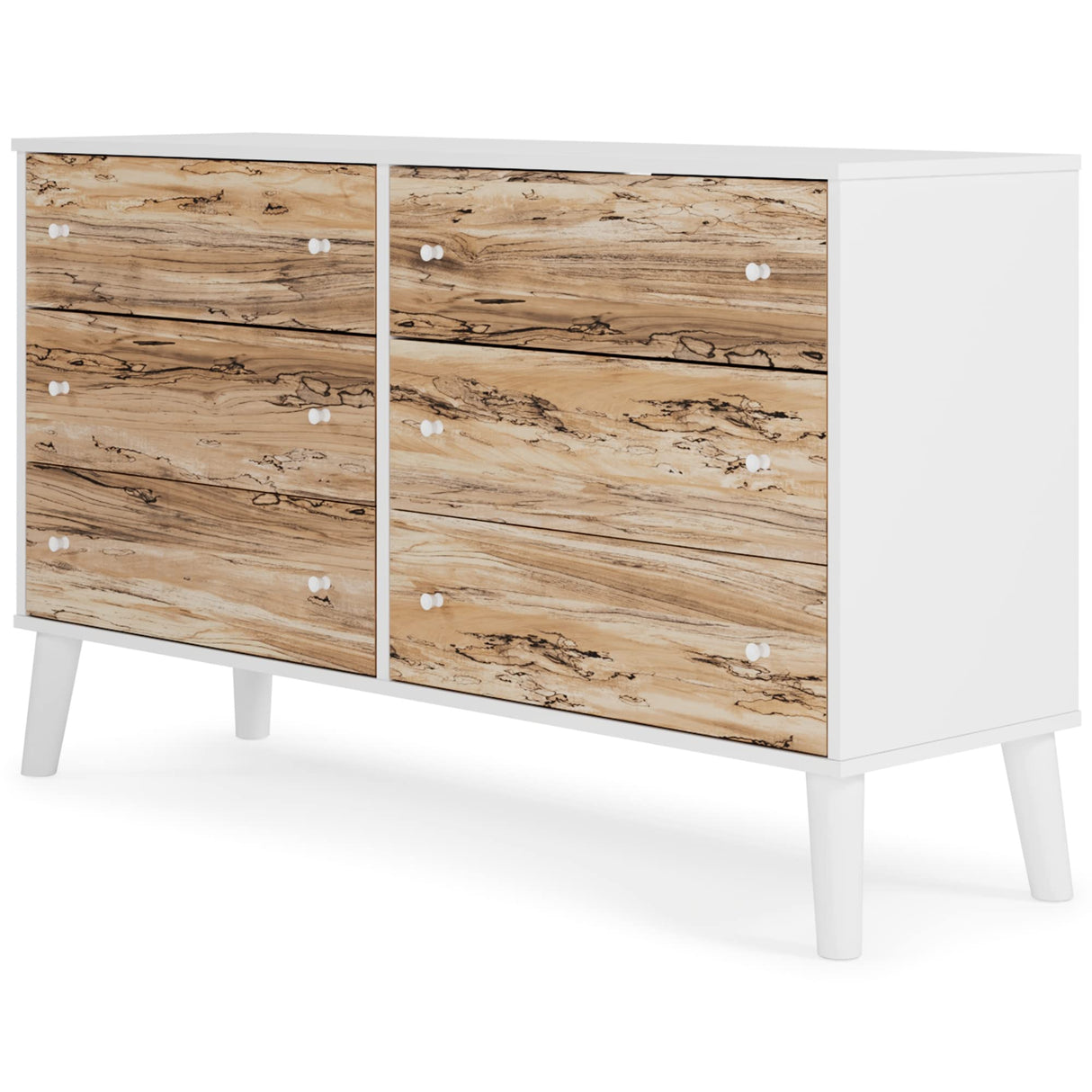 Piperton 6 Drawer Dresser, Natural/White