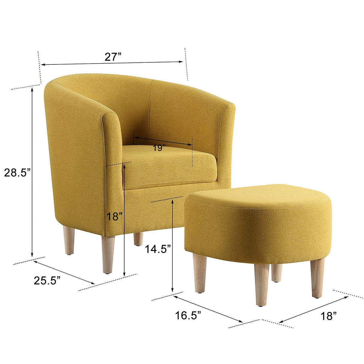 Modern Accent Chair, Upholstered Arm Chair Linen Fabric Single Sofa Chair