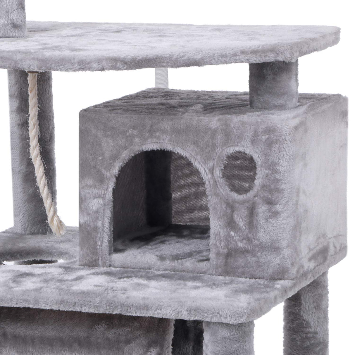 Cat Tree with Sisal Scratching Posts Perch House Hammock Tunnel, Cat Tower Cat Condo