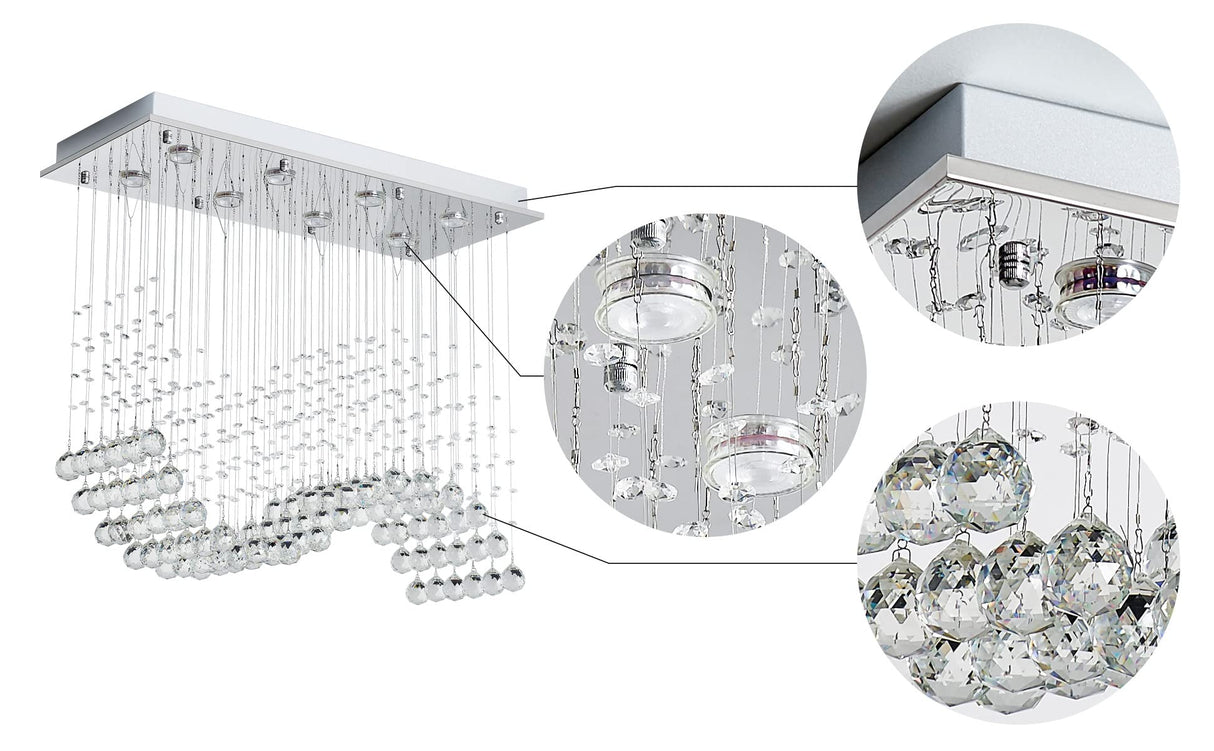 8-Lights Modern K9 Crystal Chandelier Light Fixture