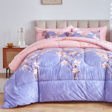 Pink and Light Purple Queen Comforter Set with Sheets, Bed in a Bag 7-Pieces