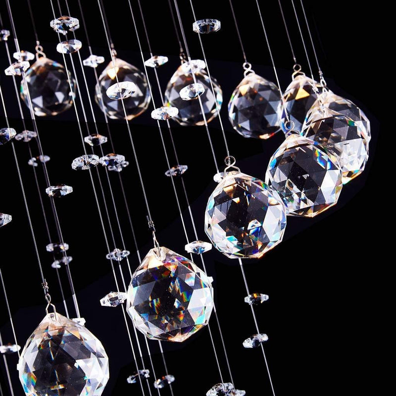 Modern K9 Crystal Spral Raindrop Chandelier Lighting Flush Mount Crystal Chandeliers