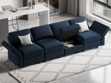 Sofa Velvet Sofa for Living Room Blue