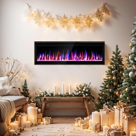 Wall Recessed and Wall Mounted Fireplace Heater