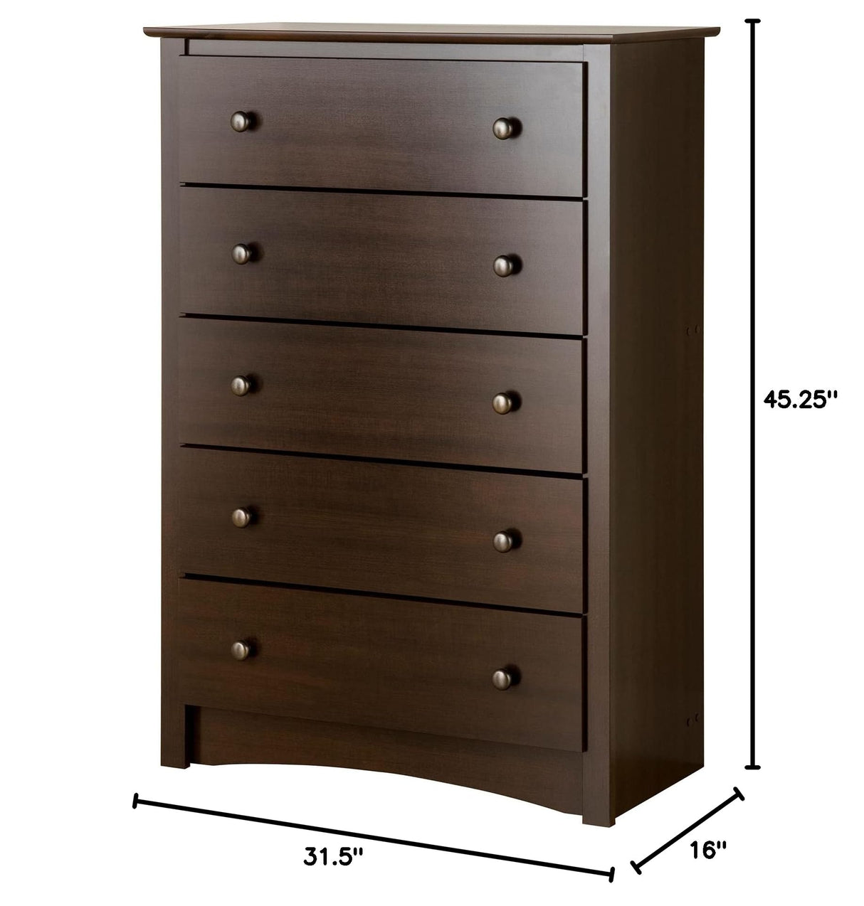 Fremont Superior 5-Drawer Chest for Bedroom - Spacious and Stylish Chest of Drawers