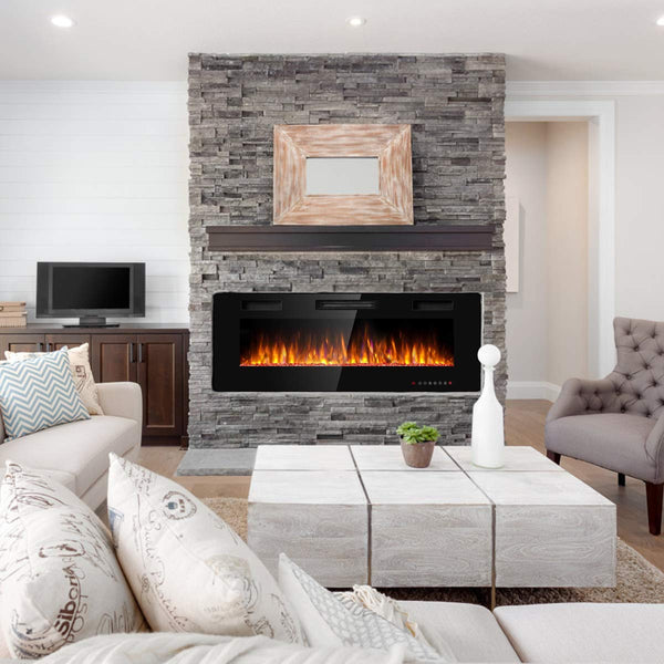 50 Inches Recessed Electric Fireplace