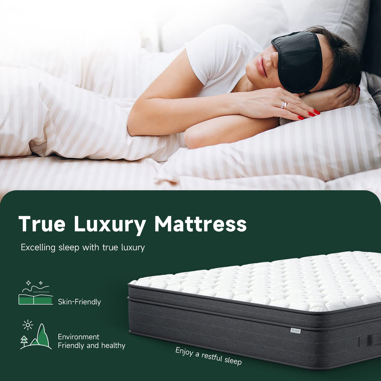 Queen Size Mattress, 12 Inch Hybrid Queen Mattress in a Box, 3 Layer Premium Foam with Pocket Springs