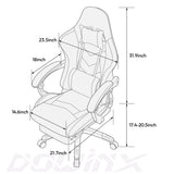 Gaming Chair Ergonomic Racing Style Recliner with Massage Lumbar Support, Office Armchair for Computer PU Leather E-Sports Gamer Chairs