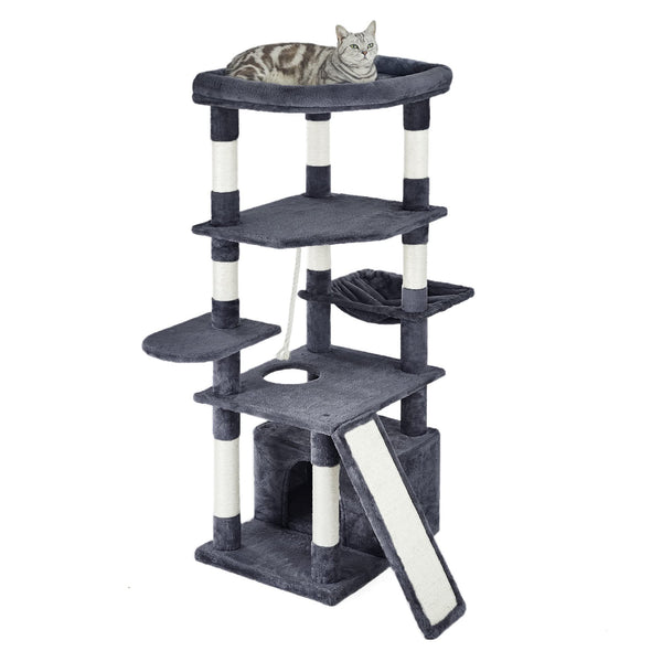 55.9 Inches Cat Tree Multi Level Cat Tower with Sisal-Covered Scratching Posts