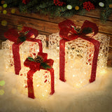 3 Packs Christmas Lighted Gift Boxes