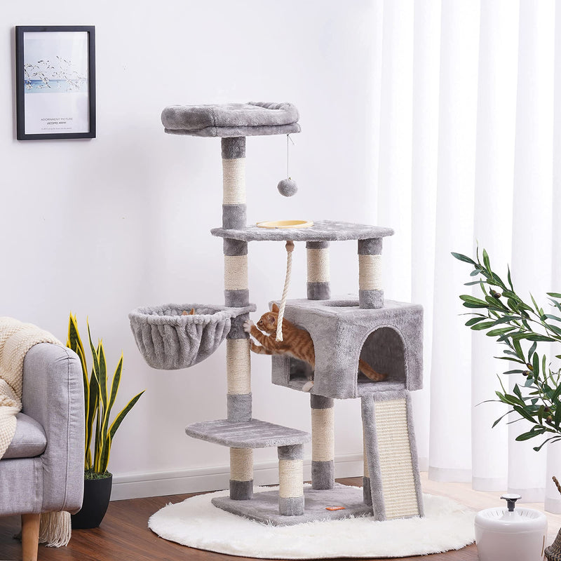 Cat Tree Cat Tower for Indoor Cats Multi-Level Cat Furniture Condo with Feeding Bowl