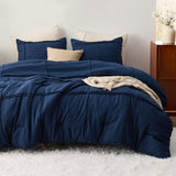 Queen Comforter Set with Sheets - 4 Pieces Soft Navy Blue Bedding Sets