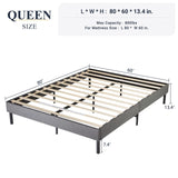 Queen Size Upholstered Platform Bed Frame/Wood Slats Support