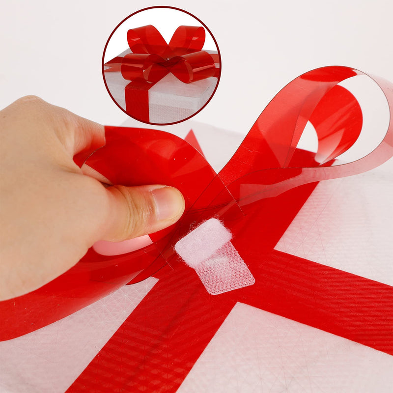 Christmas Lighted Gift Boxes Decorations, Pre-lit Light Up Decorative PVC Present Box