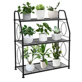 Plant Stand, 3 Tier Plant Shelf for Indoor Outdoor, Heavy Duty Metal Outdoor Plant Stand