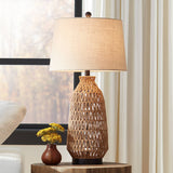 San Carlos Coastal Modern Table Lamp 29" Tall Natural Rattan