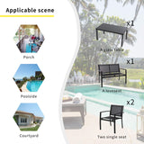 4 Pieces Patio Furniture Set All Weather Textile Fabric Outdoor Conversation Set