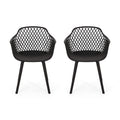 Delia Outdoor Dining Chair (Set of 2), Black
