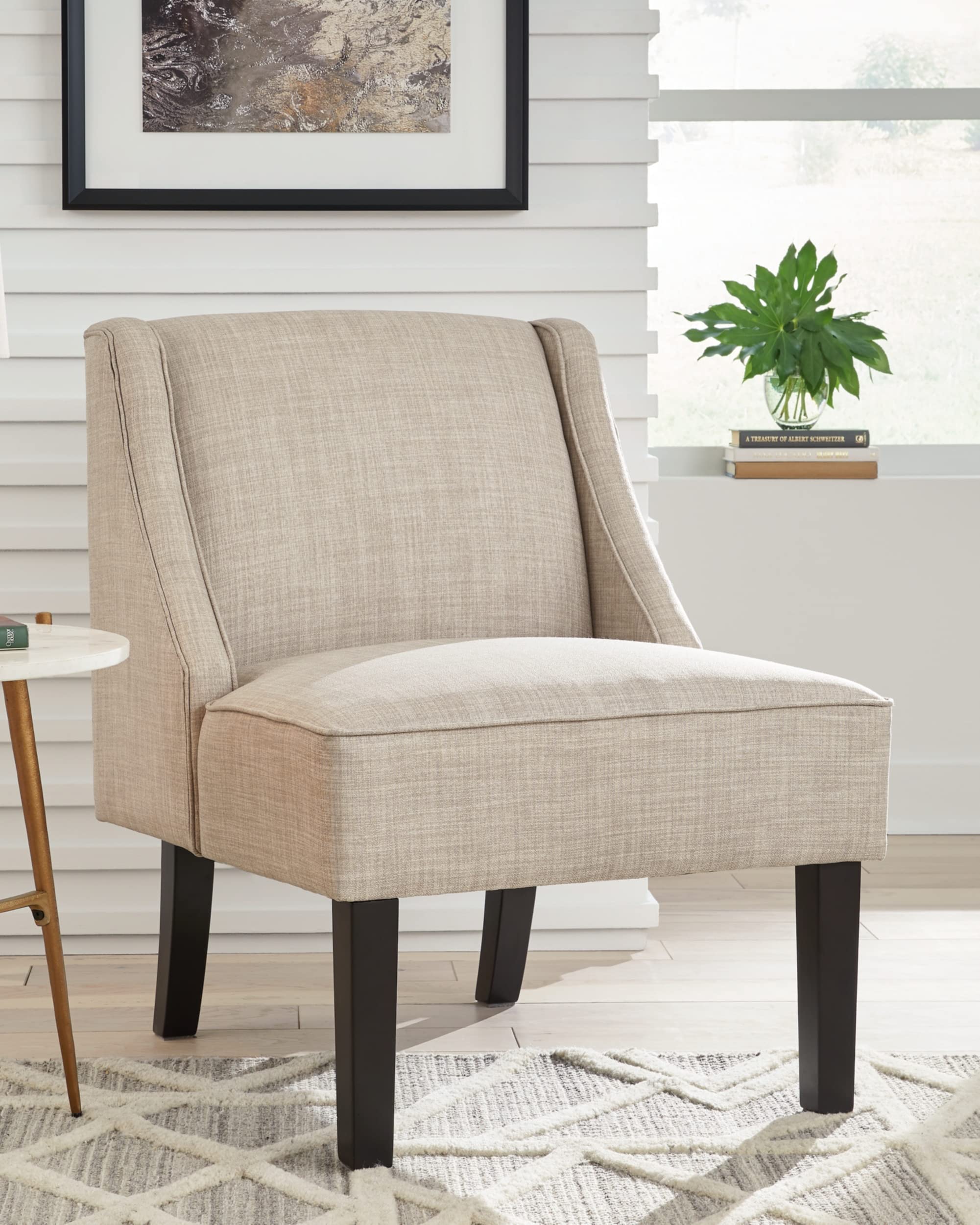 Janesley Modern Wingback Accent Chair, Beige
