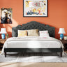 King Size Platfrom Bed Frame with Adjustable Headboard/Fabric Upholstered