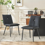 Dining Chairs Set of 2,Faux Leather Upholstered Chairs with Metal Feet