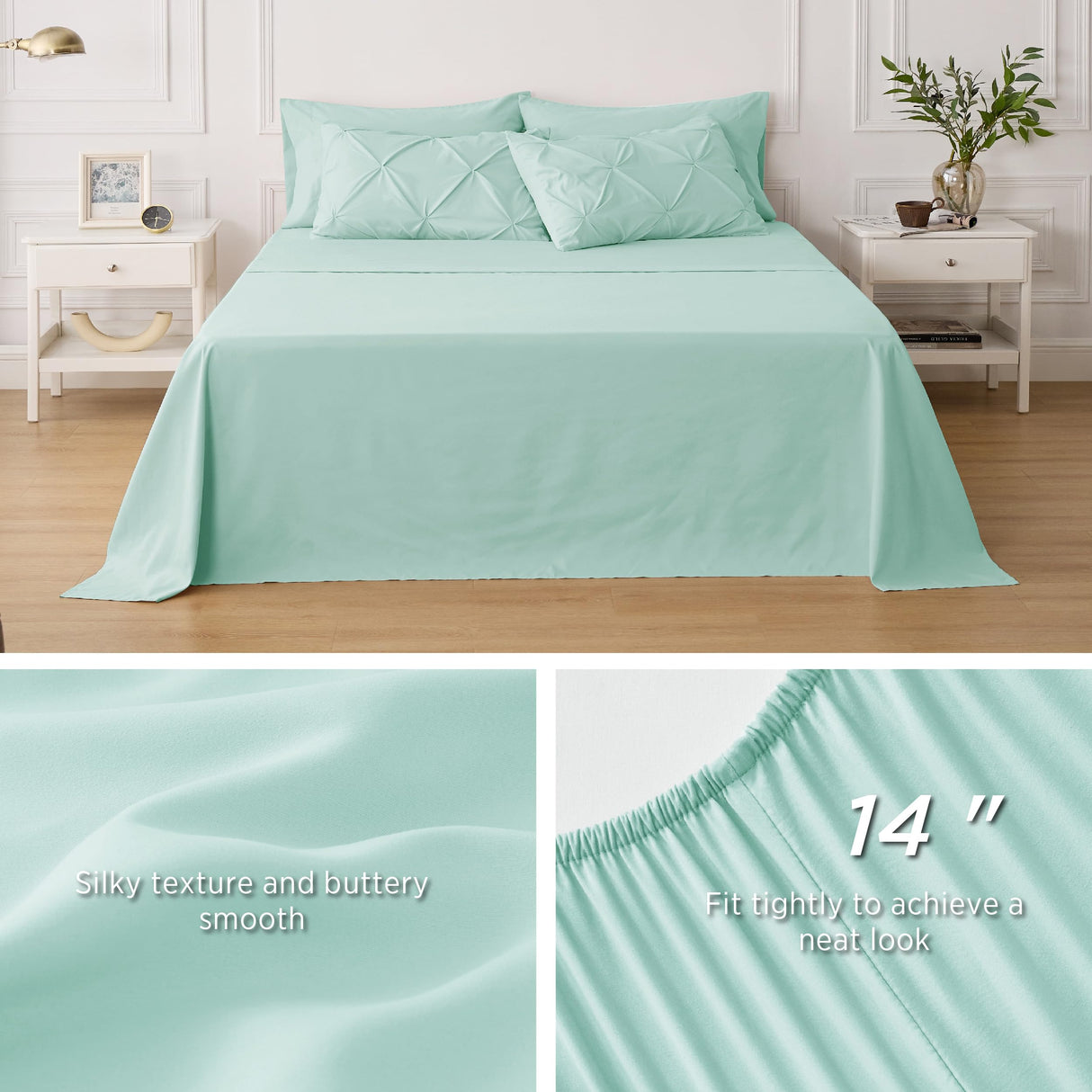 Full Size Comforter Sets - Bedding Sets Full 7 Pieces, Bed in a Bag Green Bed Sets