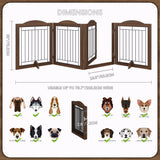 No-Assembly 96" Extra Wide 30" Tall Freestanding Pet Gate with Door Walk Through