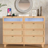 Dresser for Bedroom with 8 Drawers, Double Dresser with LED Lights