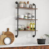 3 Tier Bathroom Floating Shelves 24 Inch, Over The Toilet Storage Shelf, Industrial Pipe