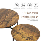 Round Nesting Coffee Table Circle Accent Coffee Tables