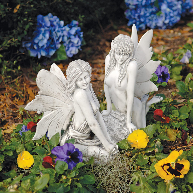 PD1549 The Enchanted Garden Fairies Colleen Statue, antique stone