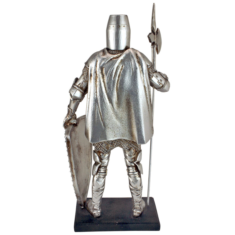 QS29041 Medieval Nuremberg Castle Gothic Knight Statue, Silver